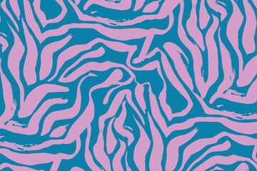 Wall Mural - Modern minimalist abstract doodle brush stroke painting seamless pattern. Stylish wavy marble background prints. Paint line background vector illustration. Hipster seamless pattern