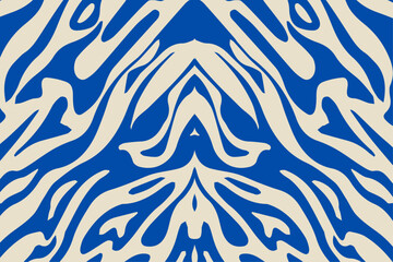 Wall Mural - Modern minimalist abstract doodle brush stroke painting seamless pattern. Stylish wavy marble background prints. Paint line background vector illustration. Hipster seamless pattern