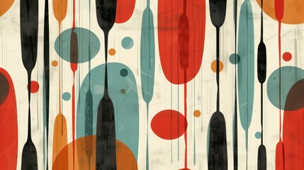 Wall Mural - Abstract mid-century modern background with vintage warm colors.