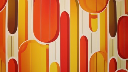 Wall Mural - Abstract mid-century modern background with vintage warm colors.