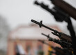 © Algimantas - A close-up of the barrel of the m-16 machine gun on a blurred background