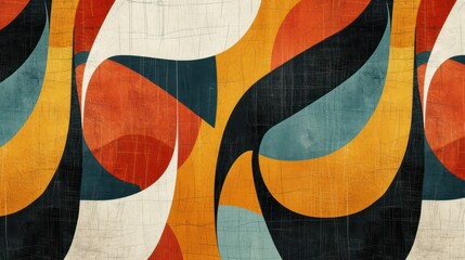 Wall Mural - Abstract mid-century modern background with vintage warm colors.