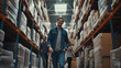 © S photographer - Caucasian team Confident working at the warehouse.