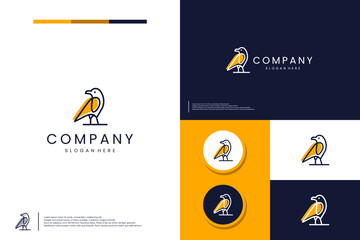 Wall Mural - simple crow, logo design template.