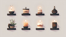 Set Of Burning Candles