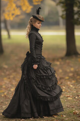 Wall Mural - Victorian style clothes young woman. Medieval fashion. 