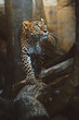 Ceylon leopard (Panthera pardus kotiya) detail portrait