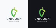 Creative Minimalist Unicorn Logo Design Inspiration With Gradient Color Branding.