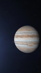 Wall Mural - Planet Jupiter Zoom Out. Jupiter planet globe view. Jupiter Globe Among the Stars. 4K Vertical video.