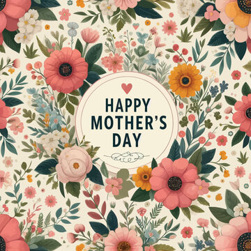  Mothers day background with Women's Day, March 8. Happy mother's day greeting card.Festive Background with Flowers.