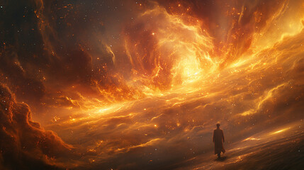 Wall Mural - Lone Astronaut Before Cosmic Horizon