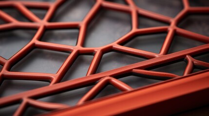 Wall Mural - A close up of a red metal object with some orange in it, AI