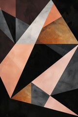 Leinwandbilder - Mesmerizing brown and orange triangles create a symmetrical pattern, evoking a sense of artistic elegance and captivating the viewer's eye