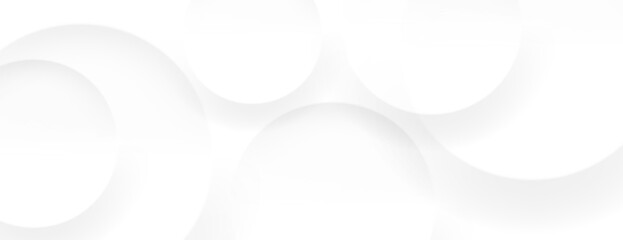 Wall Mural - abstract white banner background with circle texture composition. vector illustration