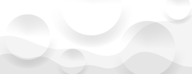 Wall Mural - abstract white banner background with circle texture composition. vector illustration