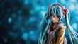 © Tati - Anime character figurine with long blue hair and headphones
