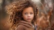 © buraratn - Sweet little girl outdoors with curly hair in the wind