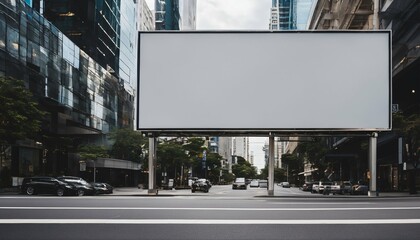 Wall Mural - Empty billboard for advertising on city streets, space available for mockup information