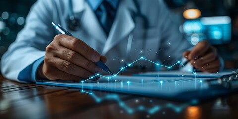 Poster - A Business Professional Analyzing Growth Data and Financial Charts for Informed Decision-Making, Generative AI