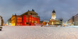 Berlin Gendarmenmarkt im Winter, Schauspielhaus Konzerthaus Berliner Stadtmitte im Winter mit Schneedecke XXL Panorama