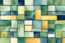 Multi-color Abstract Background - Seamless Rectangles Pattern -watercolors Wallpaper