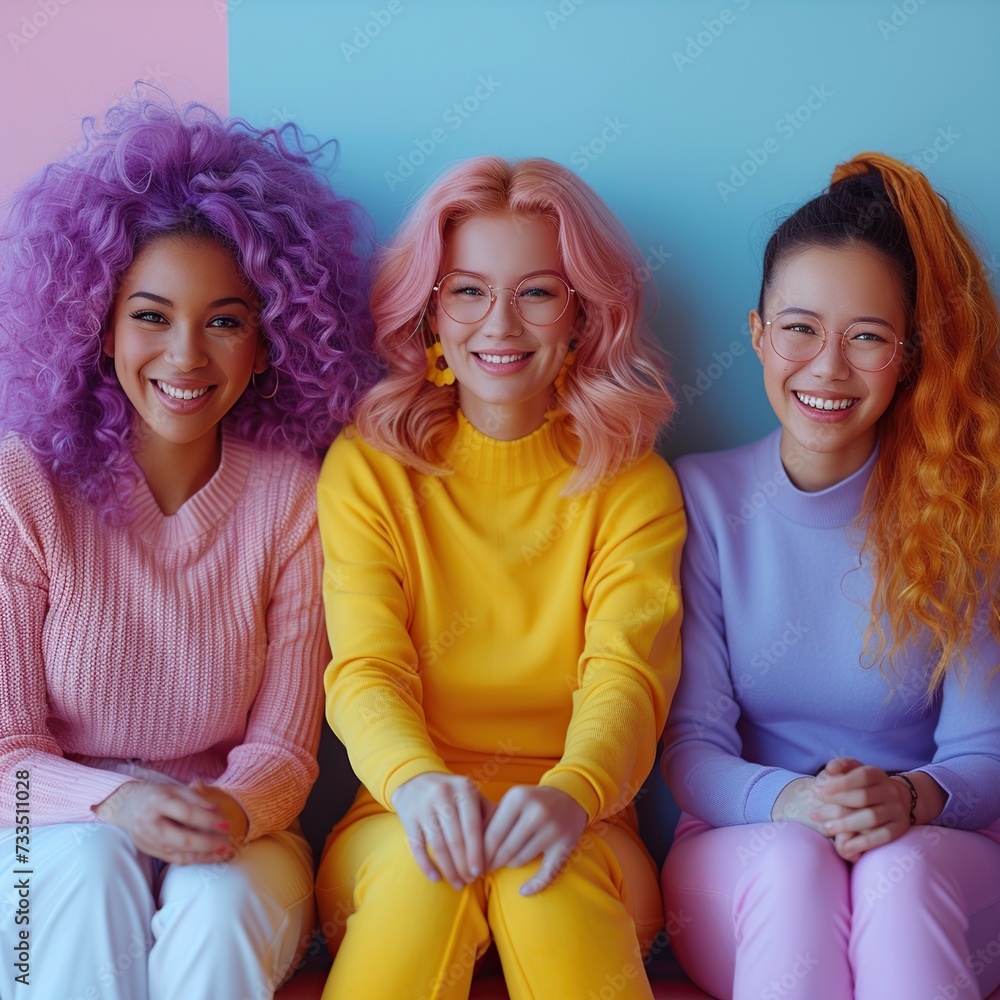 Body-positive girls of different races pose for a feminist campaign ...