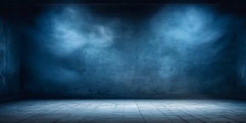 Aufkleber - A dark place with smoke, volumetric light and spotlight