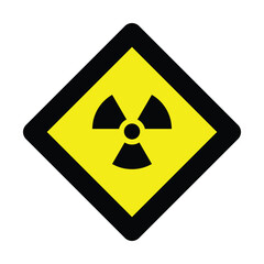 Wall Mural - yellow and black radioactive icon nuclear sign design isolated warning danger symbol alert caution hazard danger traffic vector flat design for website mobile isolated white Background