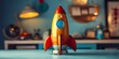 Symbolic toy rocket representing analytics, strategy, and innovation, Generative AI 