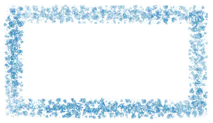 Wall Mural - blue heart glitter frame. blue sparkle.square frame on transparent background.