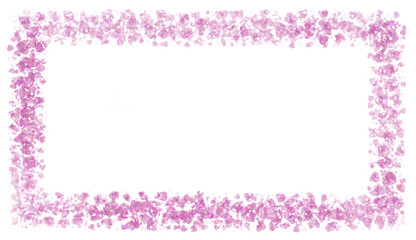 Wall Mural - pink heart glitter frame. blue sparkle.square frame on transparent background.