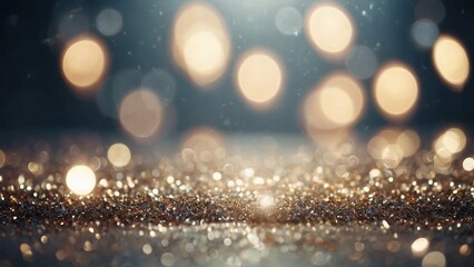 Golden Blurred bokeh background, great for background for celebration
