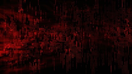 Dark red background with computer code.