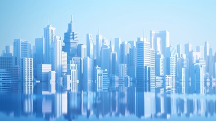 Wall Mural - An image of a city skyline.