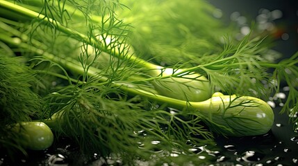 Wall Mural - Dill close-up, Hyper Real