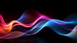 © Ali - abstract background multicolor glowing light waves on reflective black background, cyber tech, modern wallpaper, technology business presentation or banner backdrop, futuristic