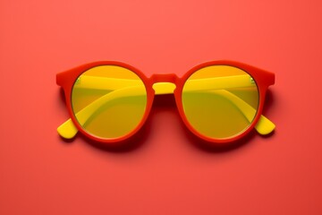 Fashion Sunglasses and glasses concept on retro background Created with Generative AI technology.