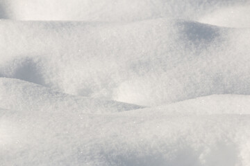 Wall Mural - mounds of freshly fallen white snow winter background