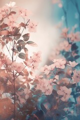 Wall Mural - Field colorful blooming flower in pastel color for background Created with Generative AI technology.