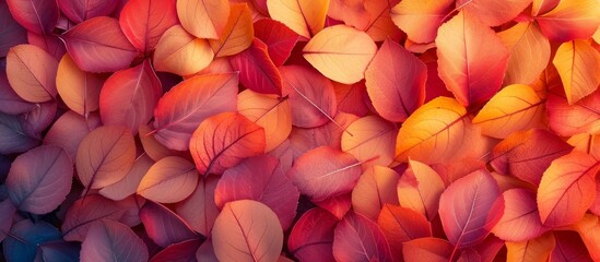 Poster - Vibrant Autumn Leaves: Abstract Background with Colourful Foliage
