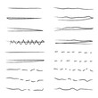 © line's vector - Swift crossed and wavy underlines. Underline markers collection. Vector illustration of scribble lines isolated on white background