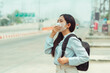 © joyfotoliakid - Asian Women wearing Protection Mask feels headaches and cough due to air pollution PM 2.5 Air pollution caused health problems. environmental pollution