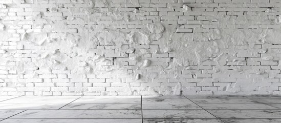 Wall Mural - Stunning White Brick Wall on a Background of Classic Brick Wall with a Distinctive White Brick Pattern