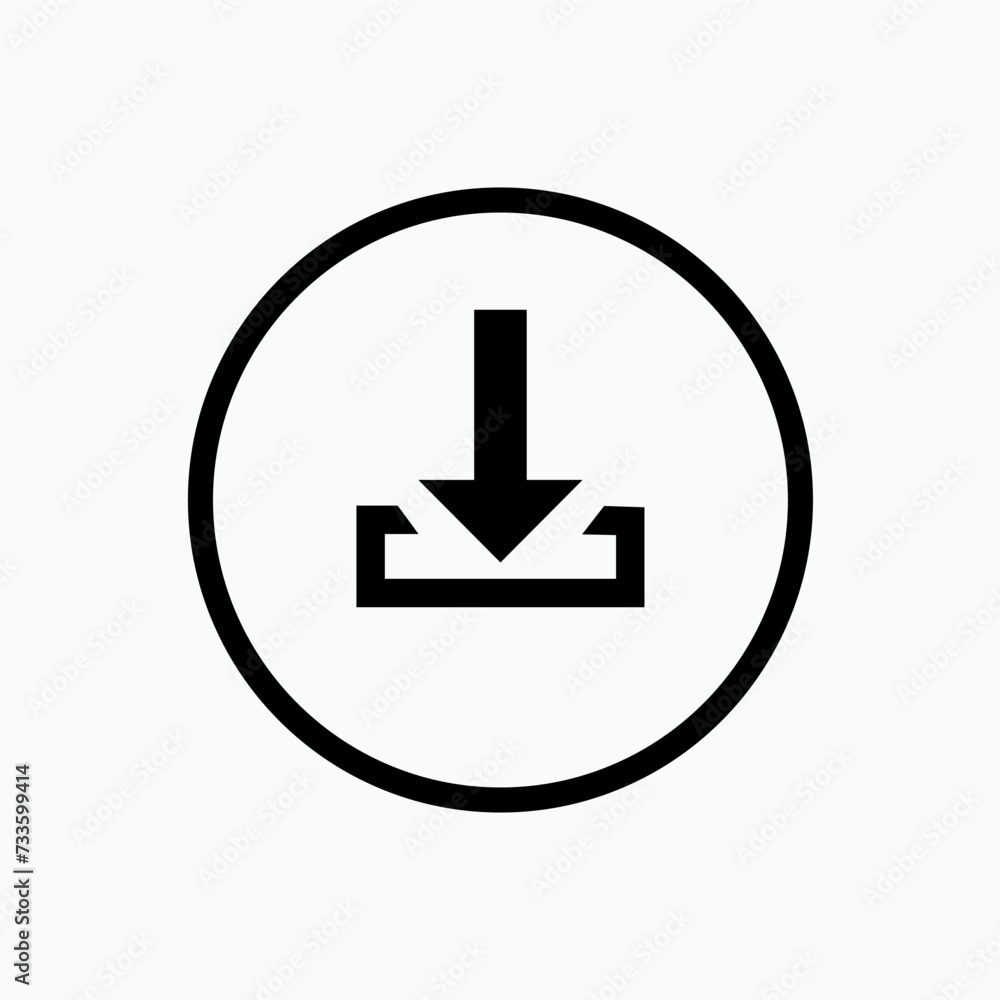 Download Icon. Downloading, Save Data. Document Management Symbol ...