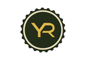 Fototapeta elegant initial letter yr, ry logo vector, creative lettering logo vector illustration.