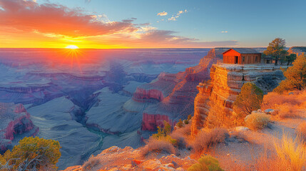 Wall Mural - Grand Canyon Sunrise: Vast and Breathtaking