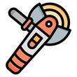  grinder, construction and tools, work tool, carpentry, equipment, cutting, machine Filled Outline Icon