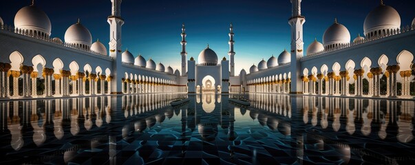 Grand Mosque in Abu Dhabi, Sheikh Zayed Mosque. Generative ai