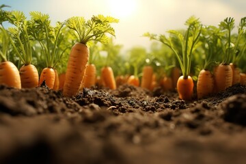 Wall Mural - carrots that are ready to be harvested and of good quality, backgrounds for your agricultural products, posters, etc.