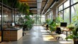 © RamvijayB - Sustainable Workspace: Eco-Friendly Office Design Inspiration generative ai